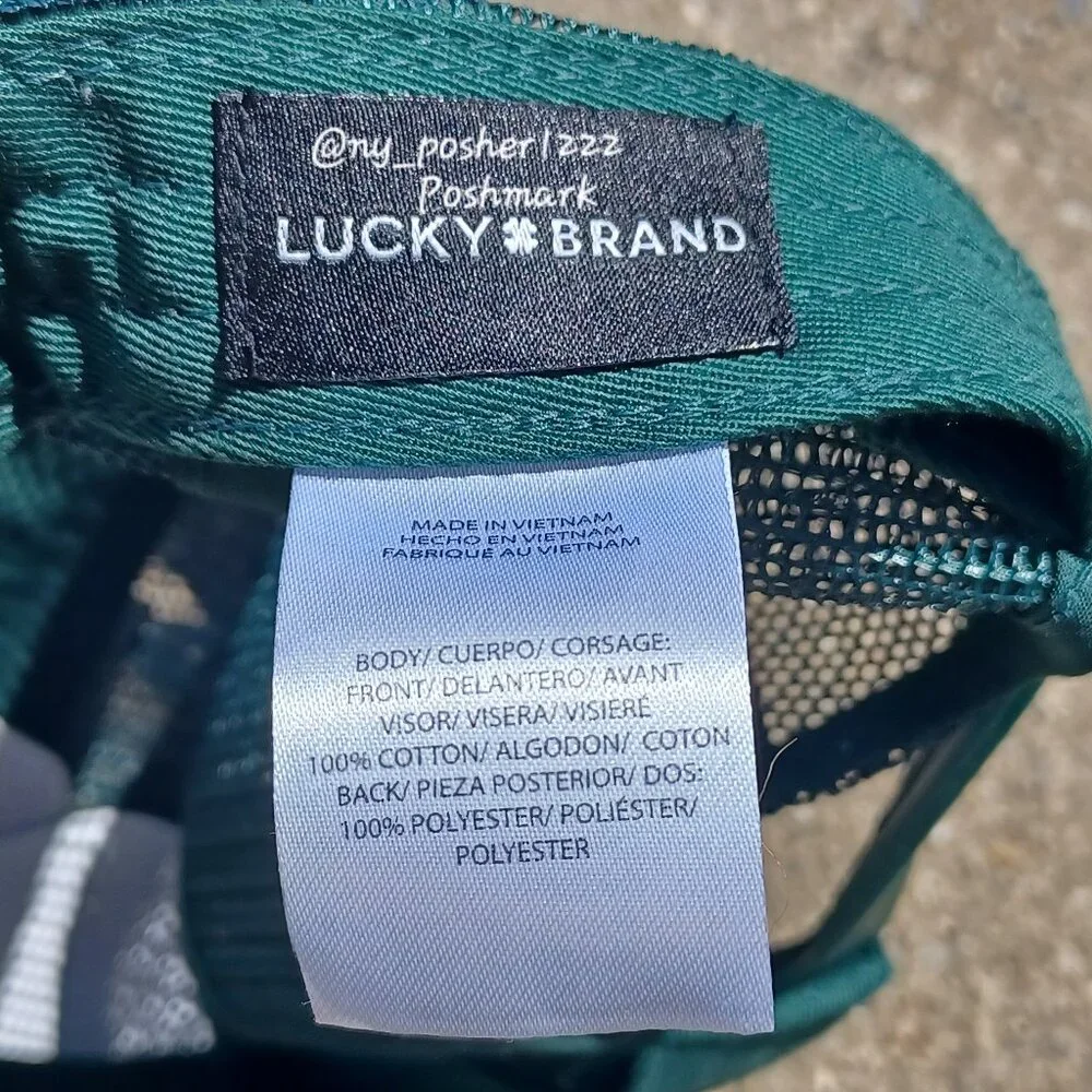 𝗟𝗨𝗖𝗞𝗬🍀𝗕𝗥𝗔𝗡𝗗 Born in America Trucker Cap Green/Blue